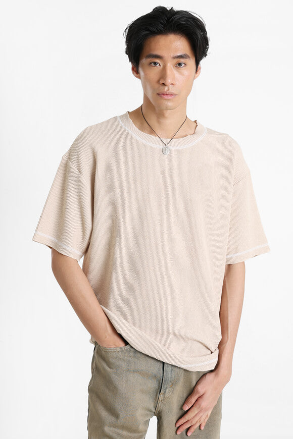 Maglietta strutturata - Beige