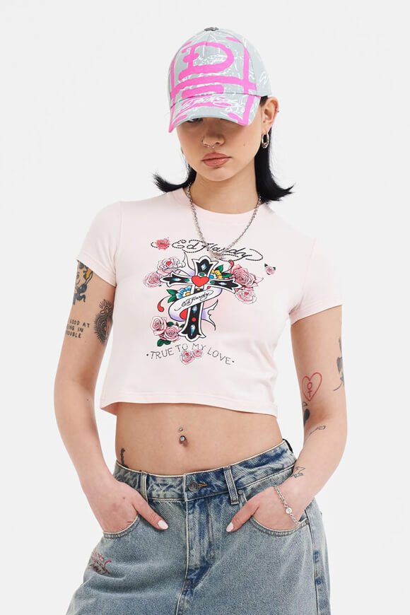 Love Is True Crop T-Shirt - Pink