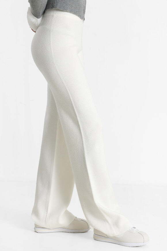 Pantalon en maille large - blanc cassé
