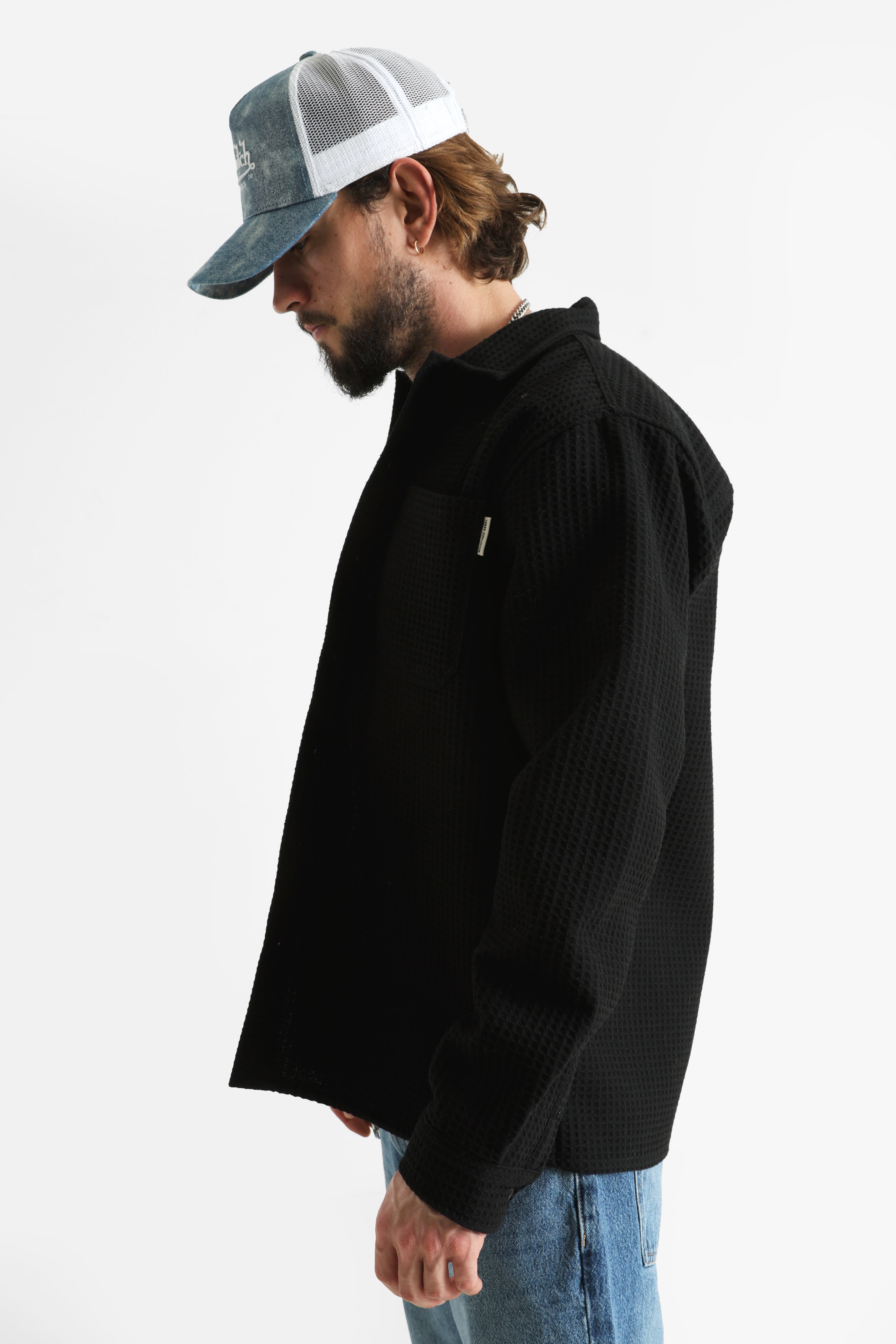 RRCHEN Maglia over con struttura waffle - Nero