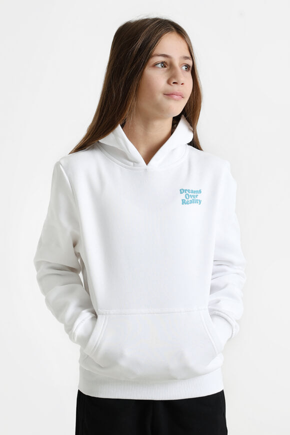 Dreams Over Reality Oversize Kapuzensweatshirt - White