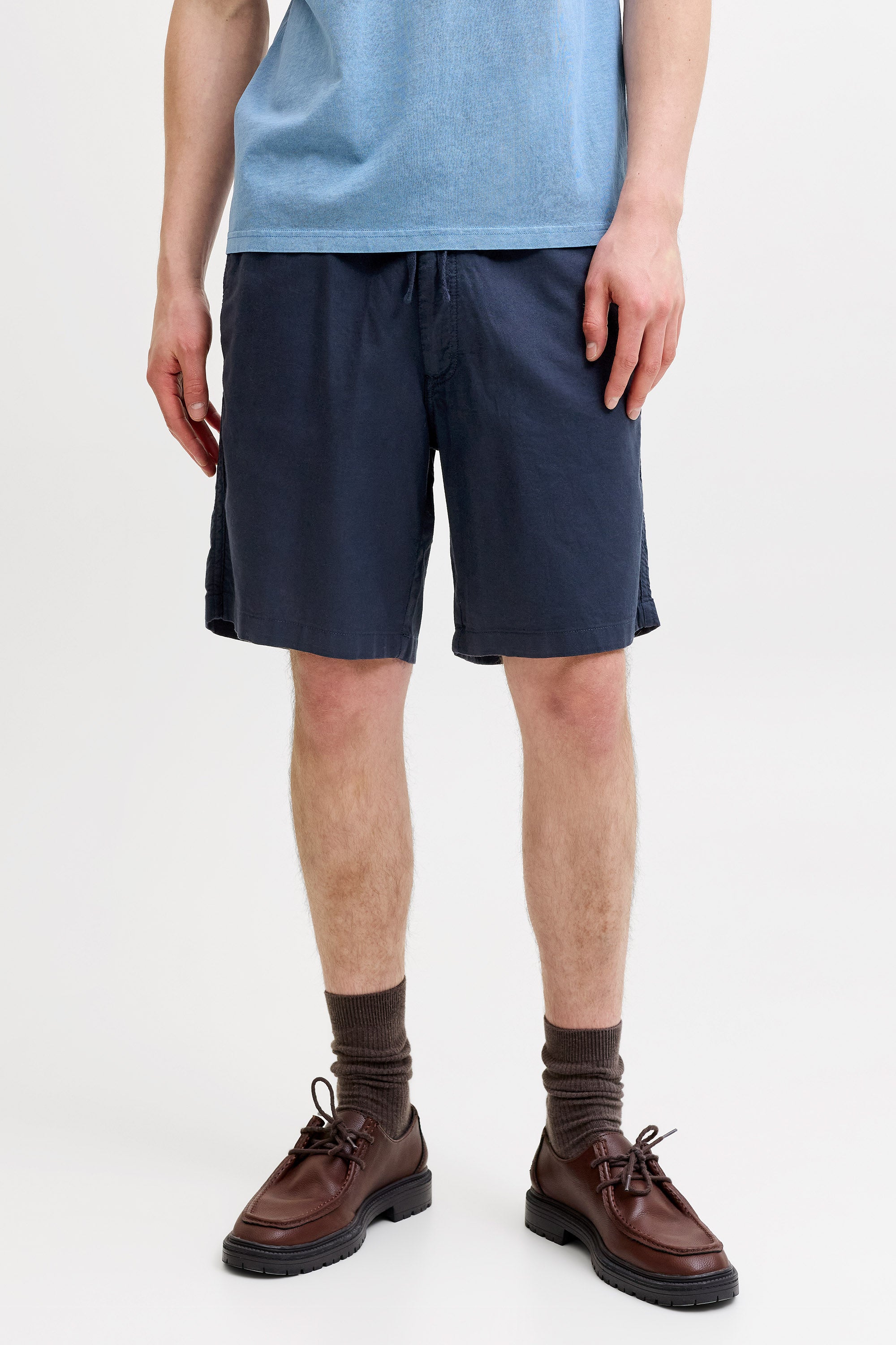 JPSTJAIDEN Leinenshorts - Dark Navy