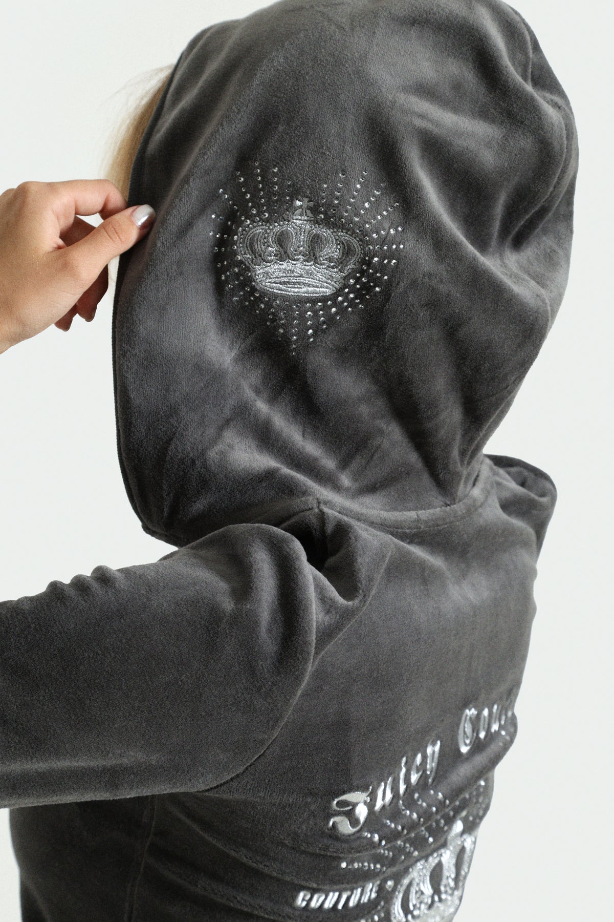 Rebelle Samt Crop Jacke - Raven