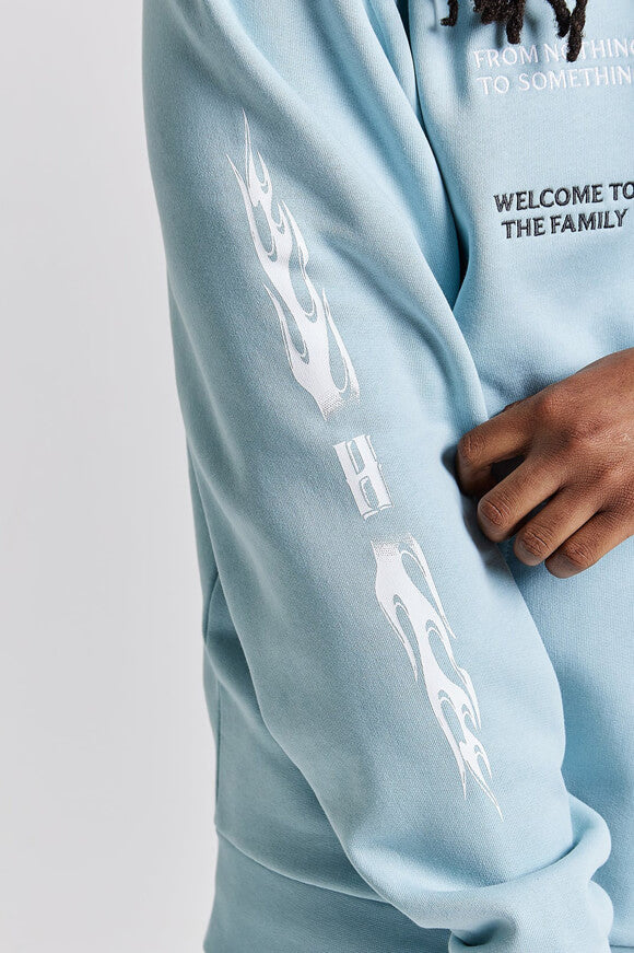 Sweat ample zippé à capuchon - Sterling Blue