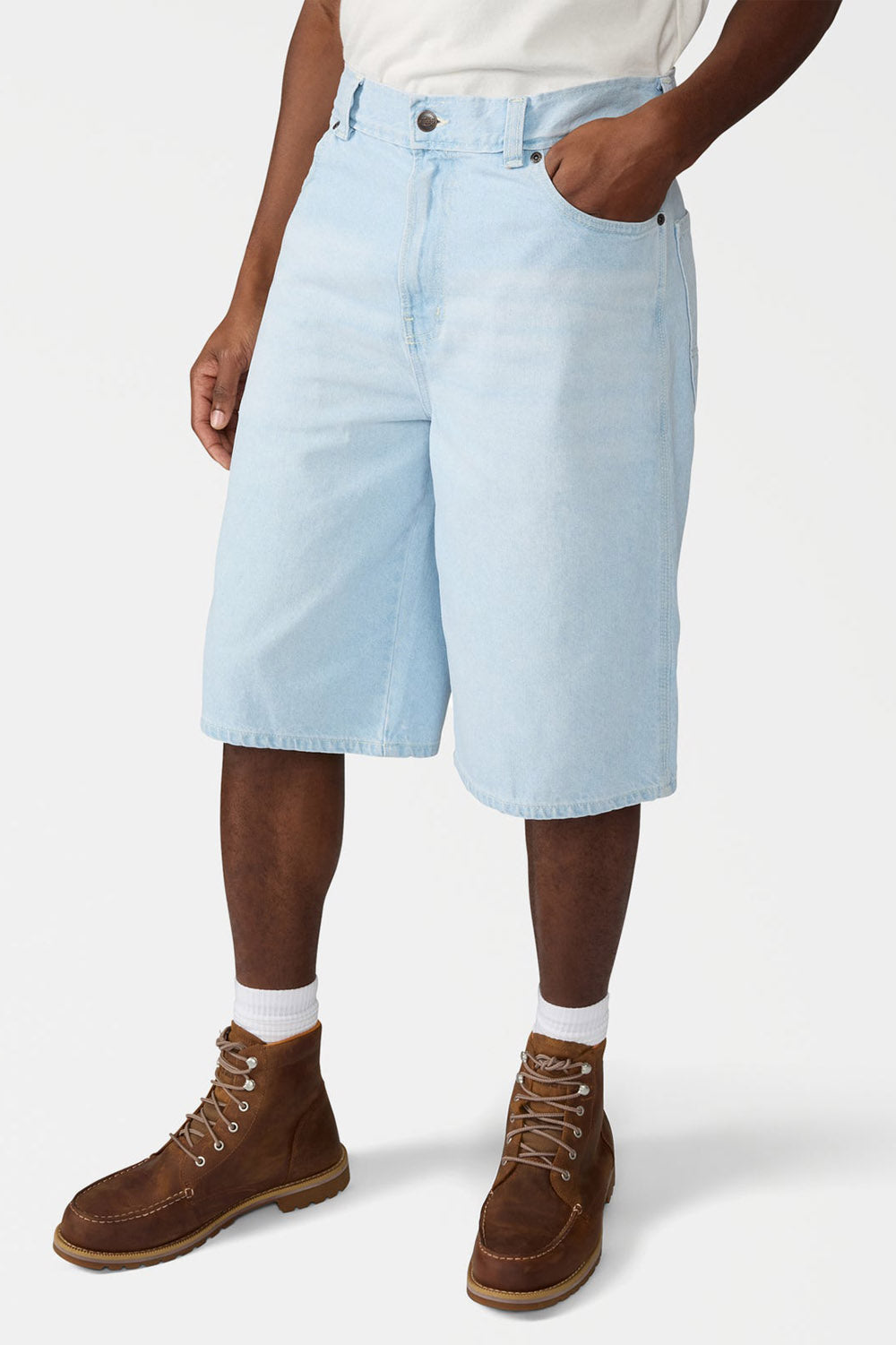 958 13-Inch loose fit denim bermuda shorts - Light Blue