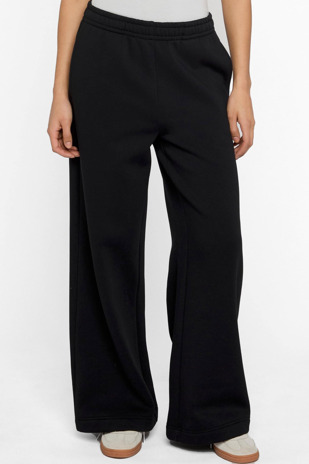Fluffy wide-leg sweatpants - Black