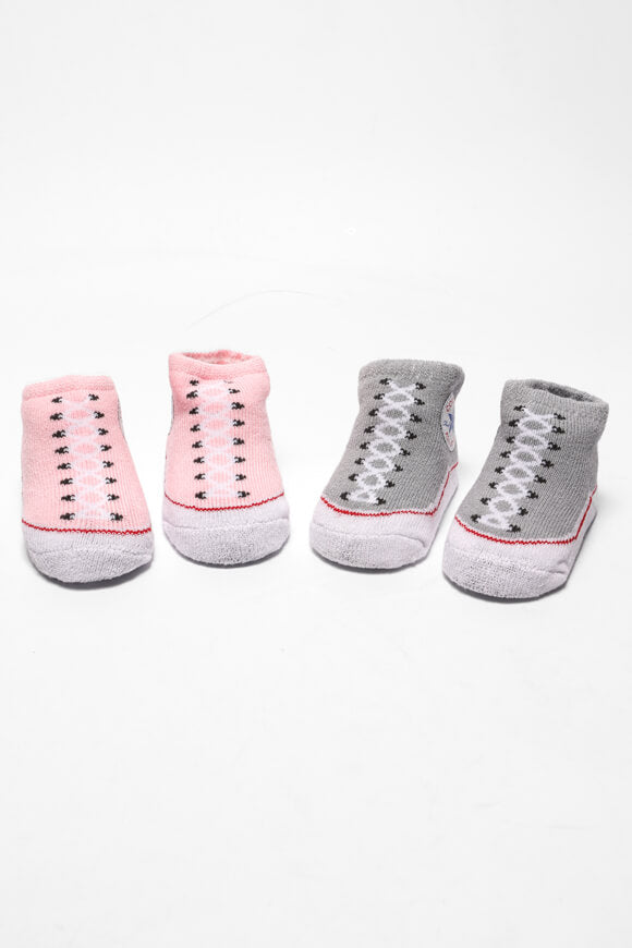 Double pack of baby socks - Pink + Grey
