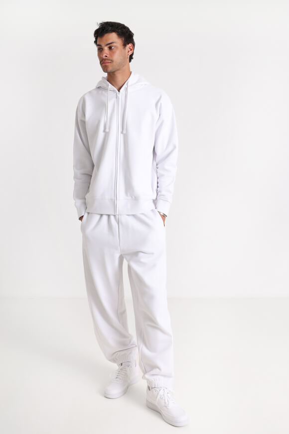 Oversized zip-up hoodie sweatshirt - White
