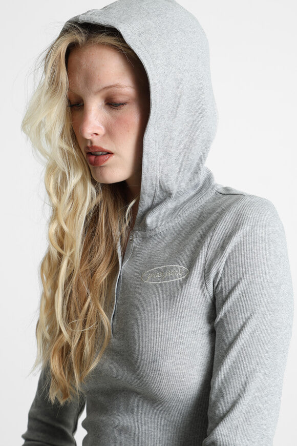 Camicia a maniche lunghe a coste - Grigio chiaro