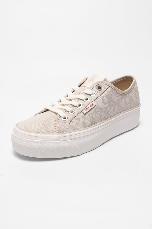 Sneaker con plateau - Jacquard naturale