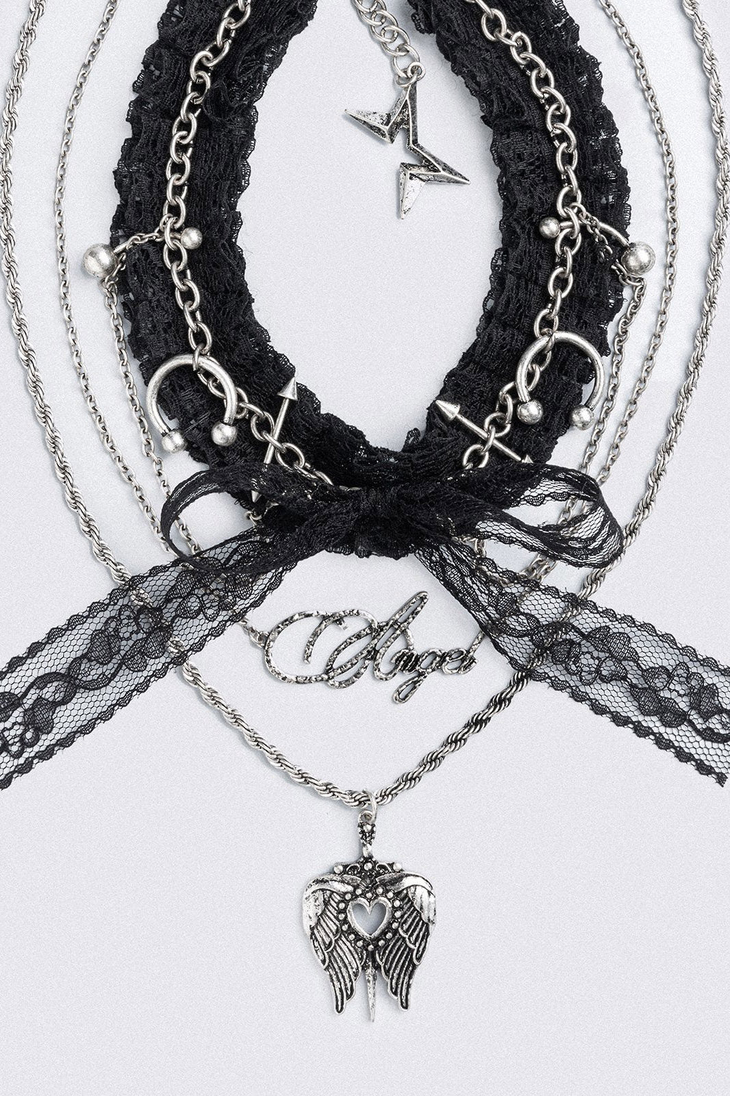 Sweet Sin lot de 3 colliers - Oxidized Silver + Black