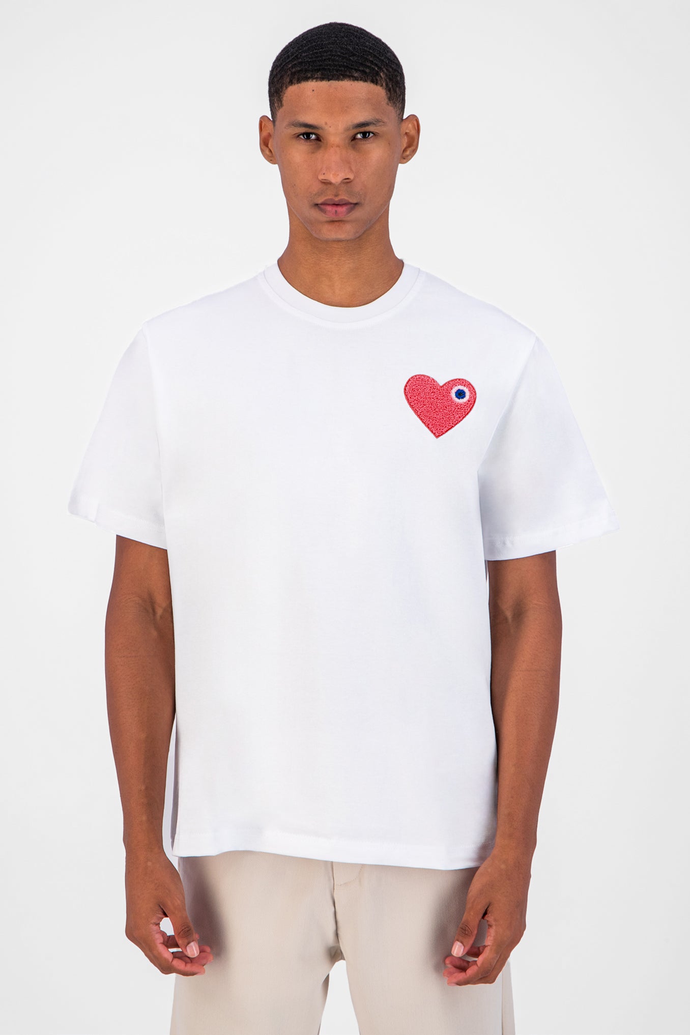 Heart T-Shirt - White + Red