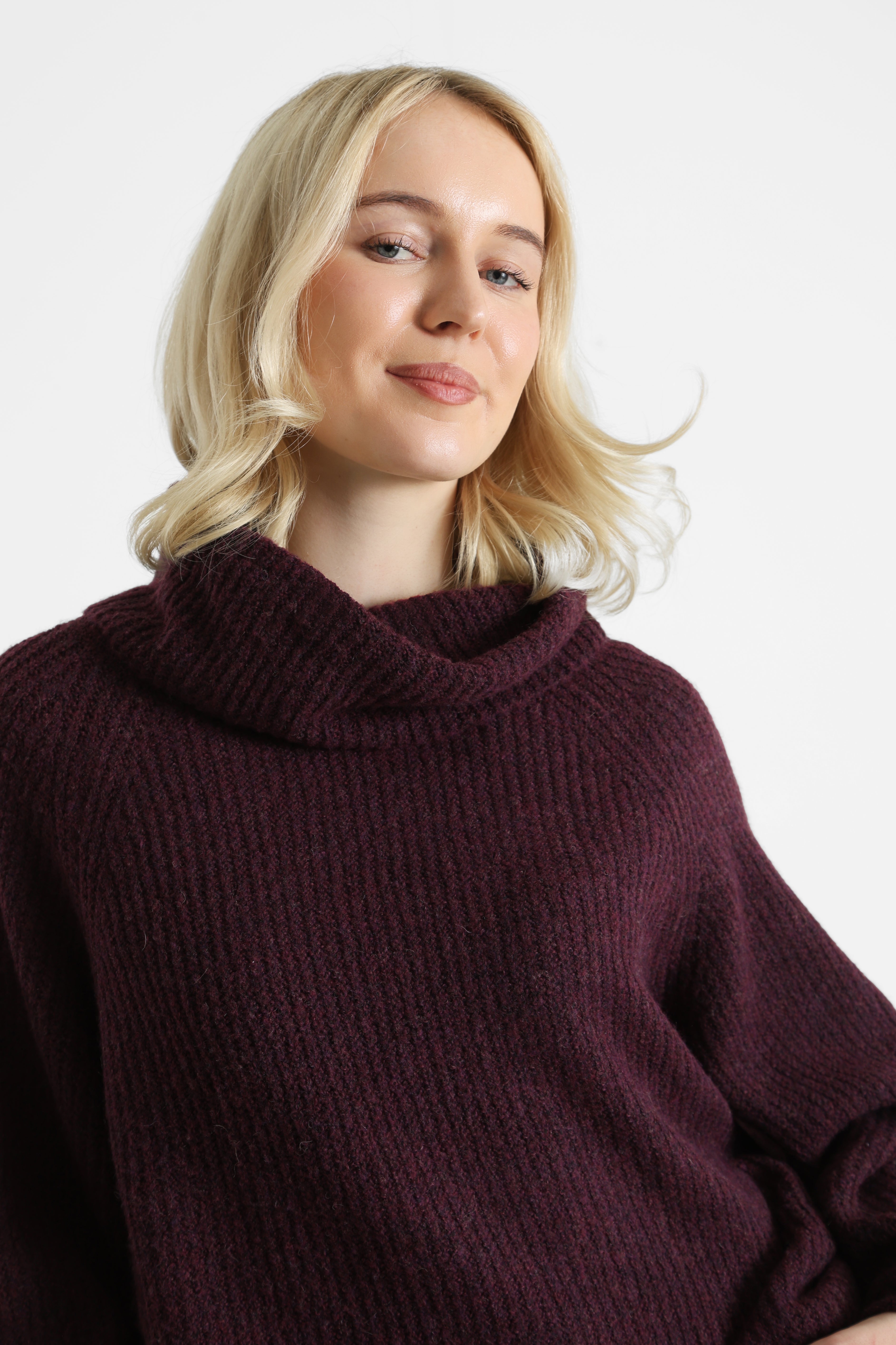 ONLWHITNEY maglione in maglia - Mauve Wine Melange