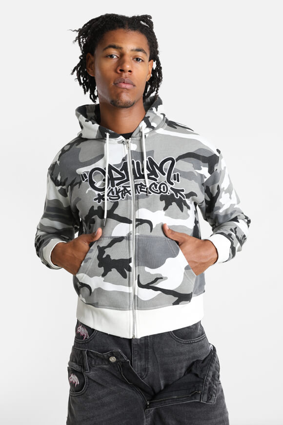 Hooded sweat jacket - Grey Camo