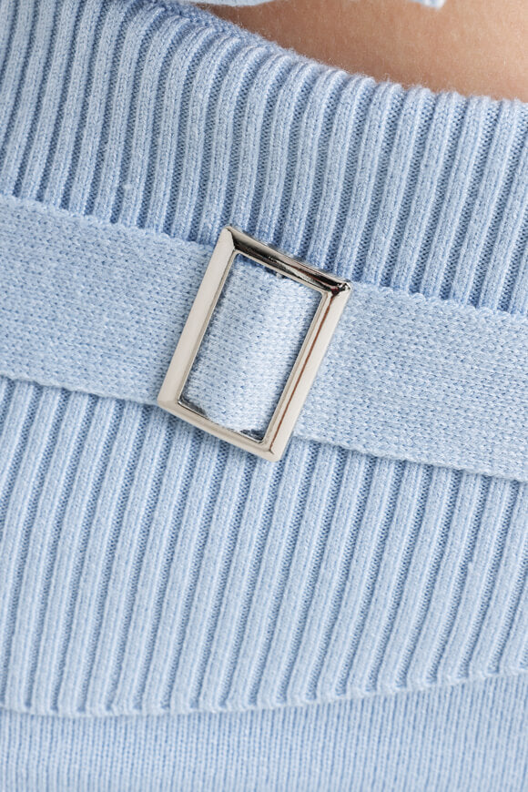 Flare Strickhose - Hellblau