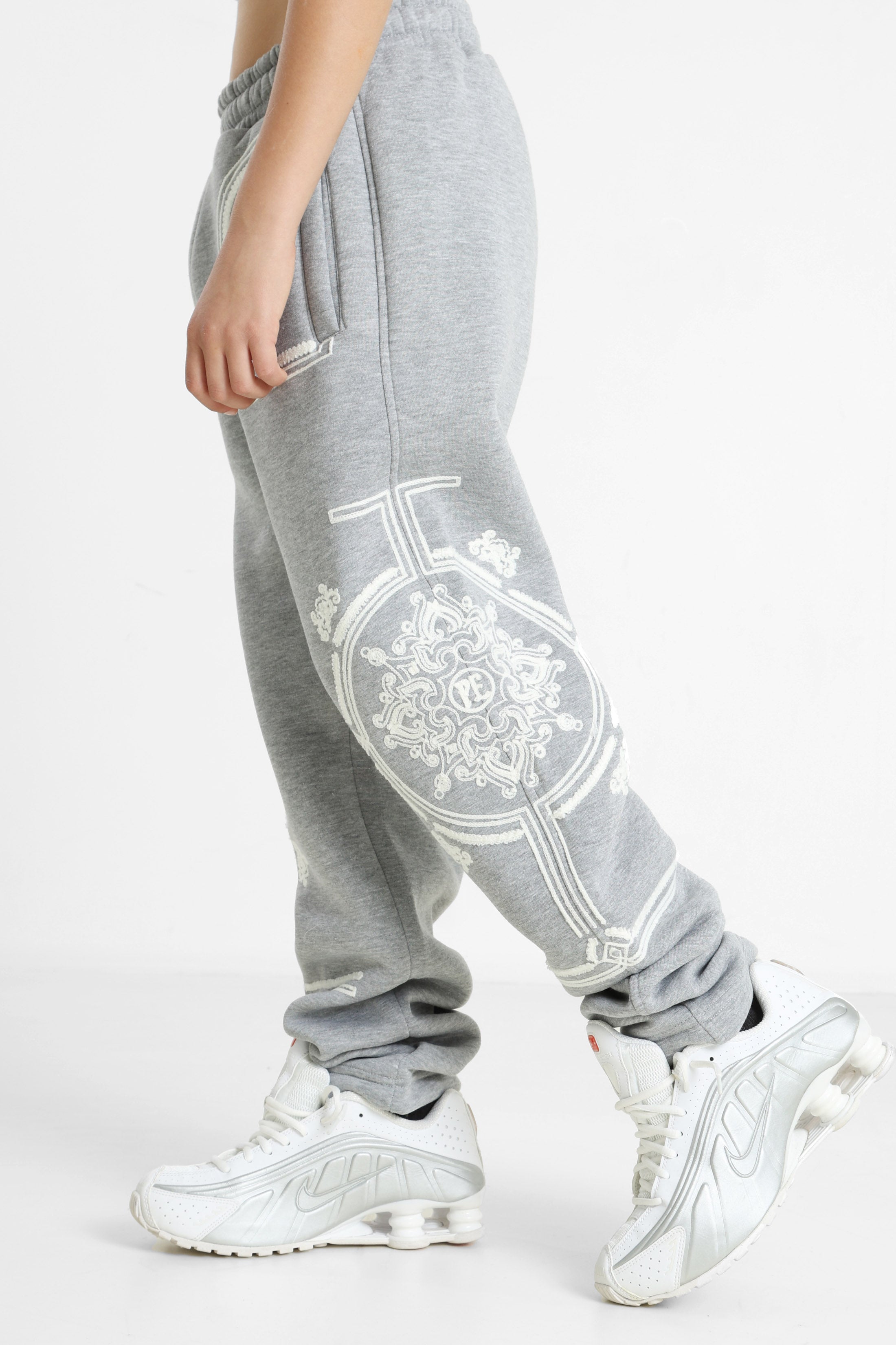 Sweathose - Grey Heather + White