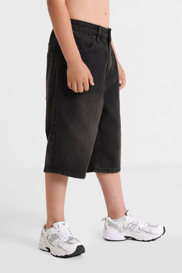 Short en jean baggy fit - Noir usé