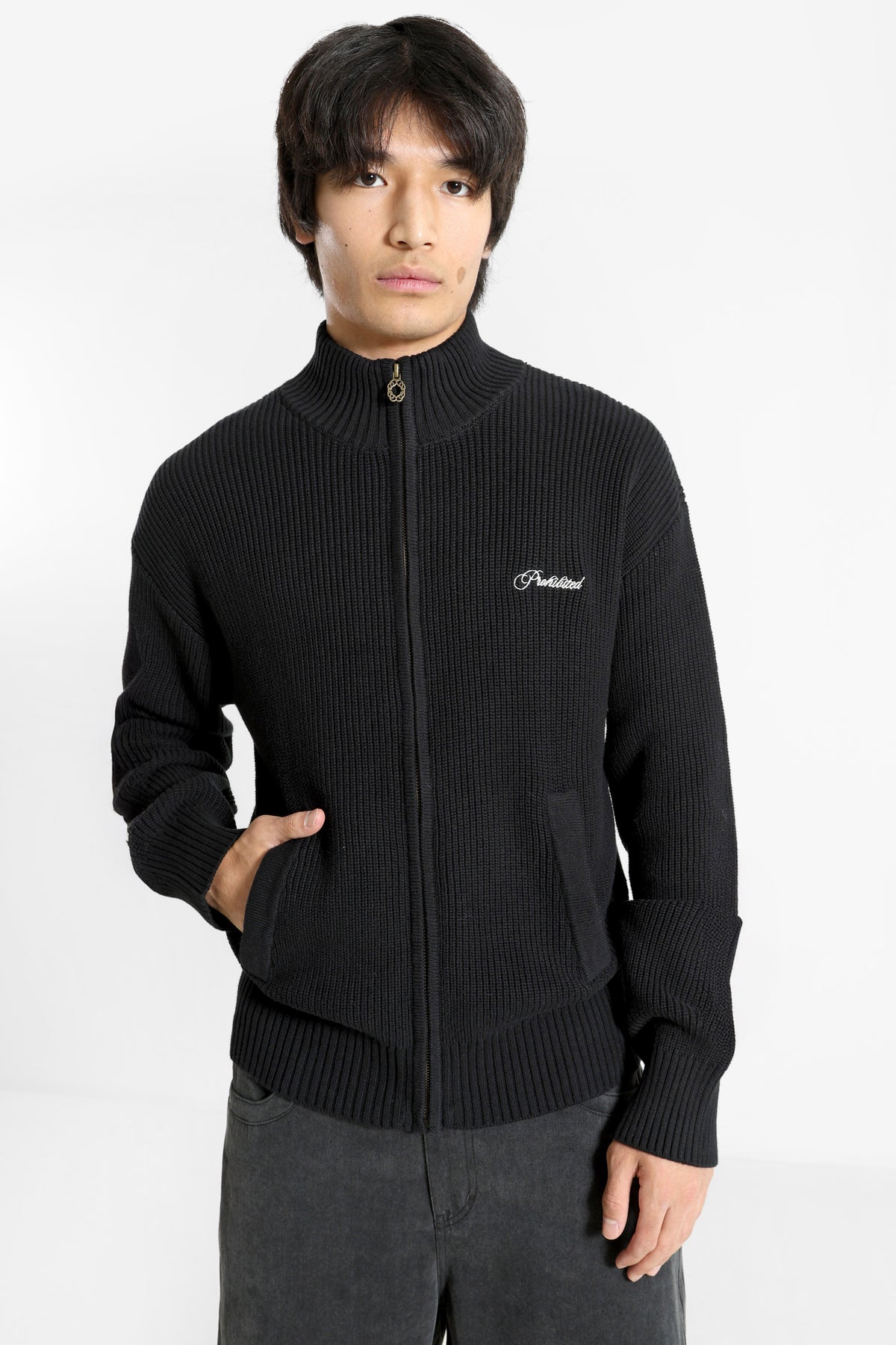 Giacca Campus in maglia a coste - Black