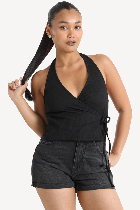 ONLBILL Neckholder Crop Top - Black