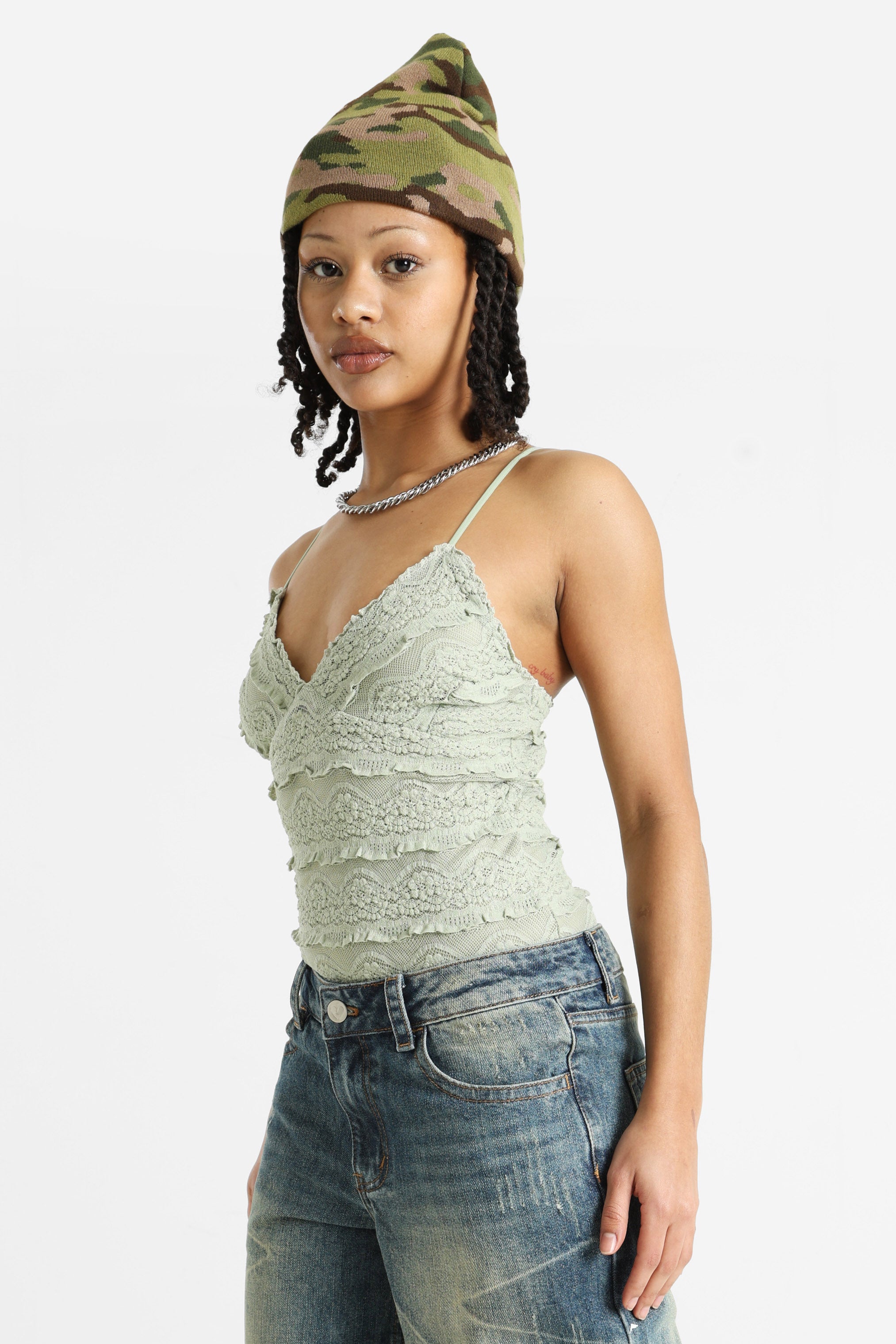 Spitzen-Body - Green