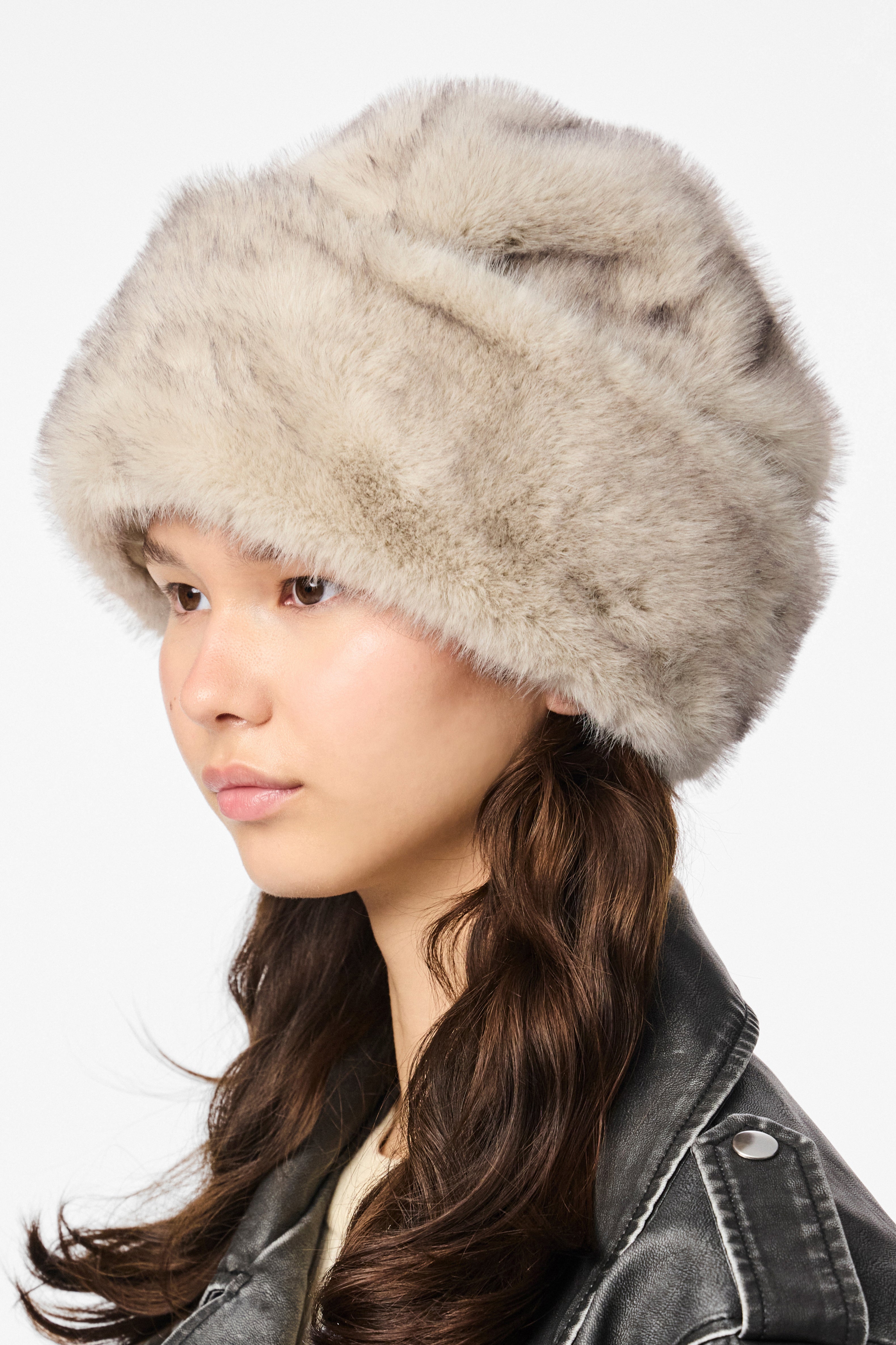 PCJUTLANDIA chapeau en fourrure synthétique - Greige