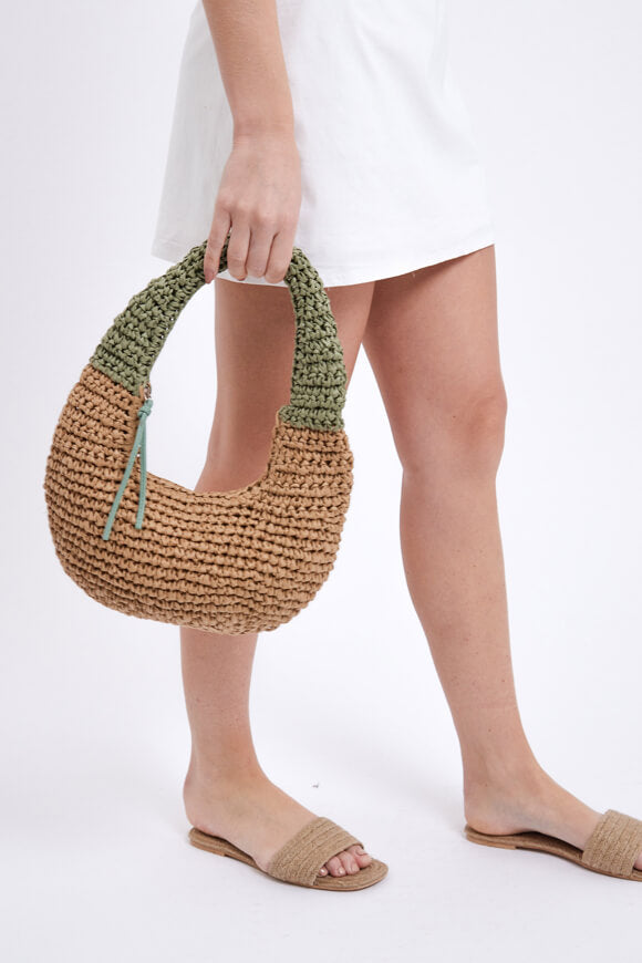 Paper handbag - Brown + Green