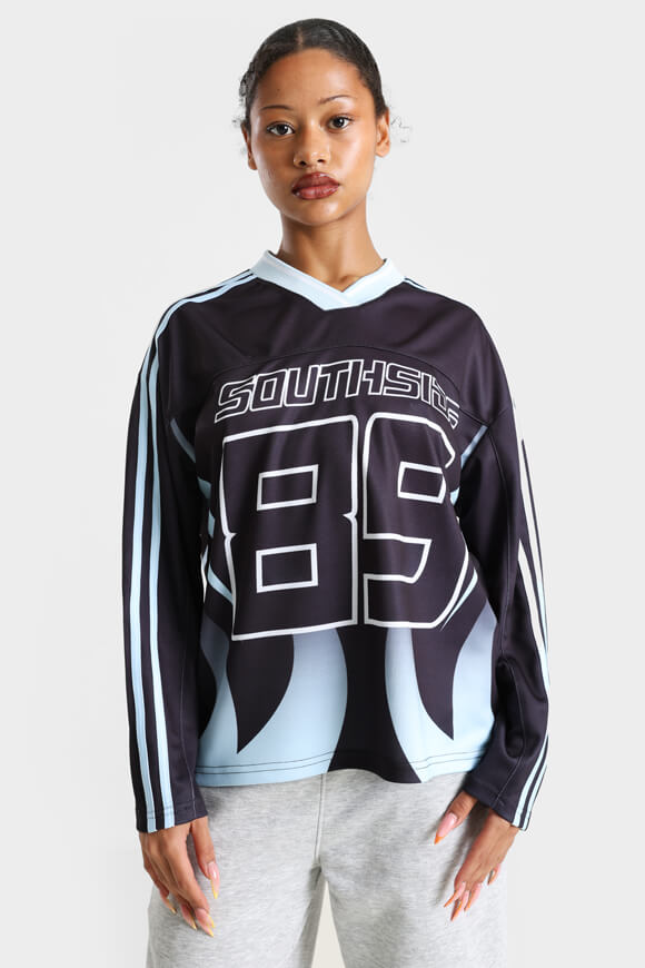 Oversize long-sleeved shirt - black + blue