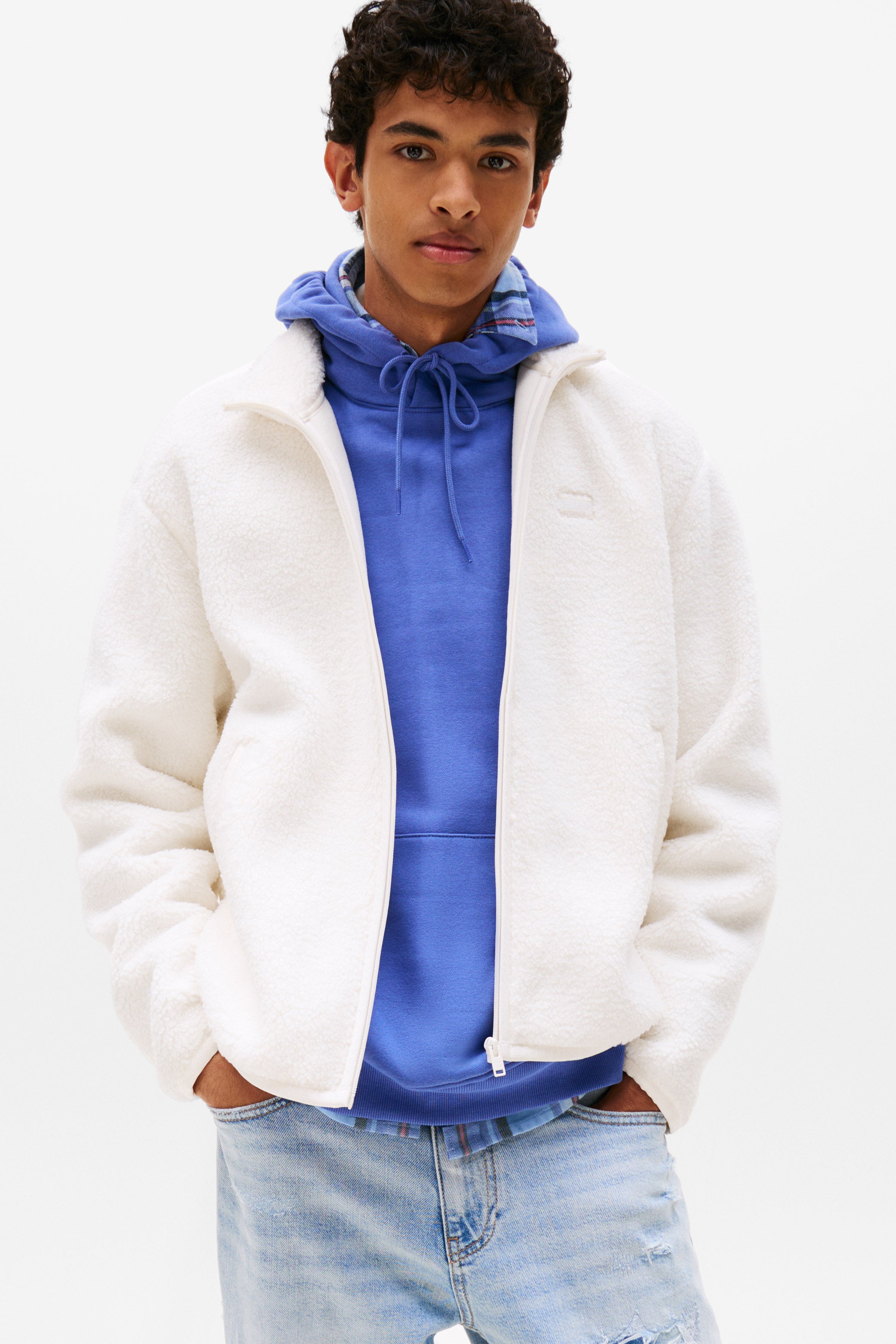 Veste en peluche - Ancient White