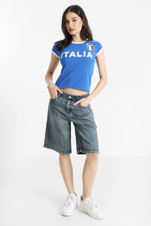 T-shirt con crop - Blu