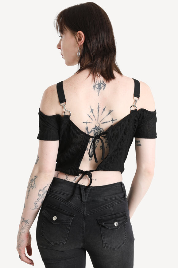 Shirt court off shoulder - Black