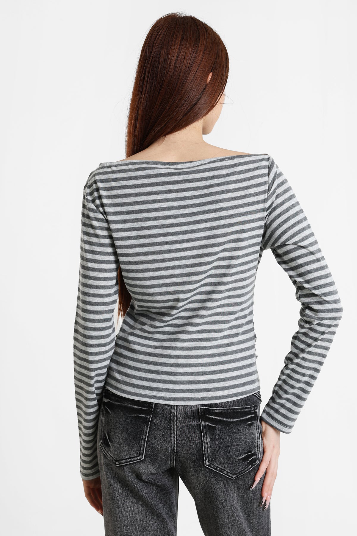 Camicia maniche lunghe - Grigio mélange chiaro + Grigio mélange scuro