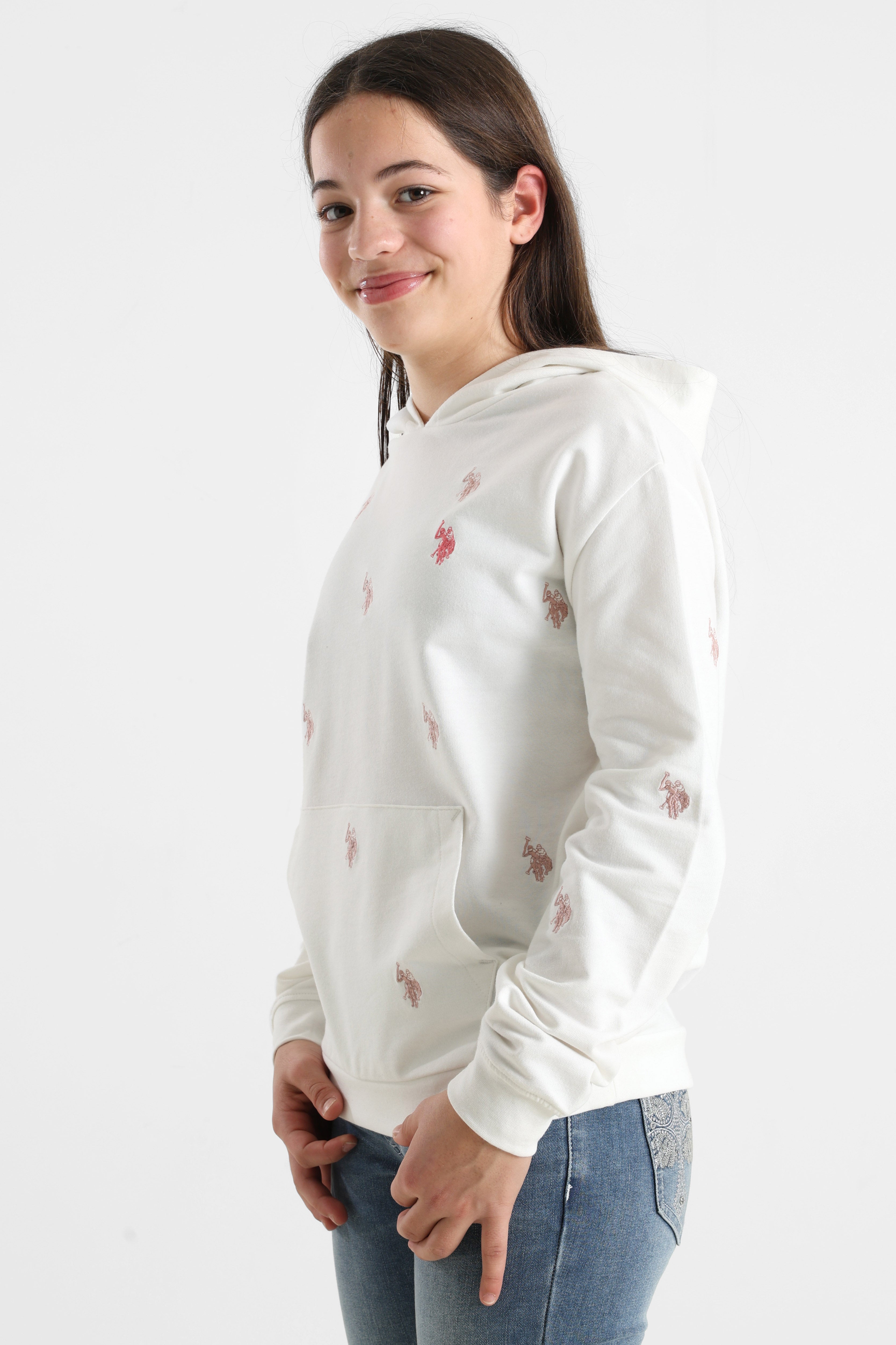 Felpa con cappuccio Oliv - Offwhite