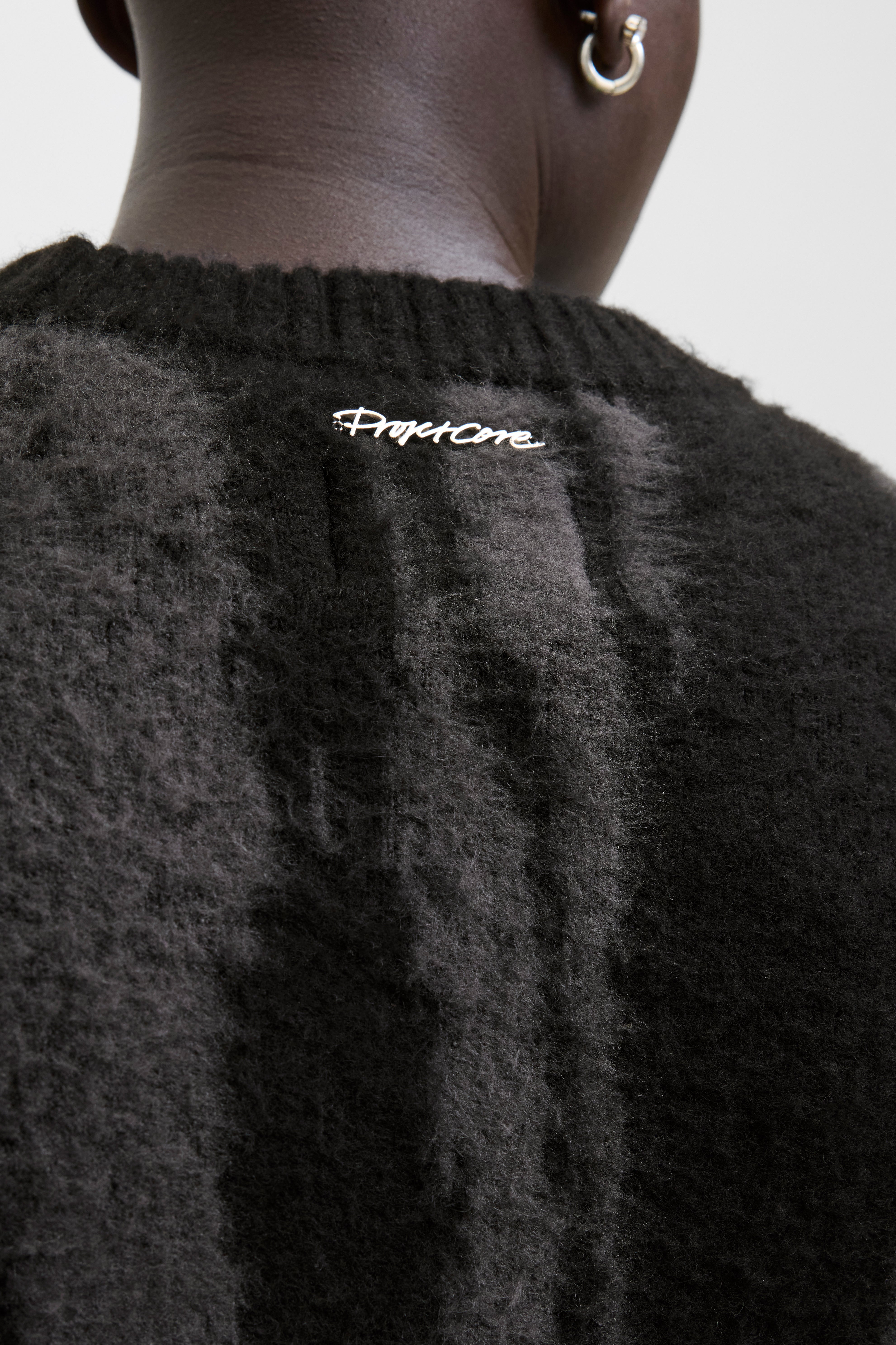 JCOCOVER pull ample en tricot - Black + Asphalt