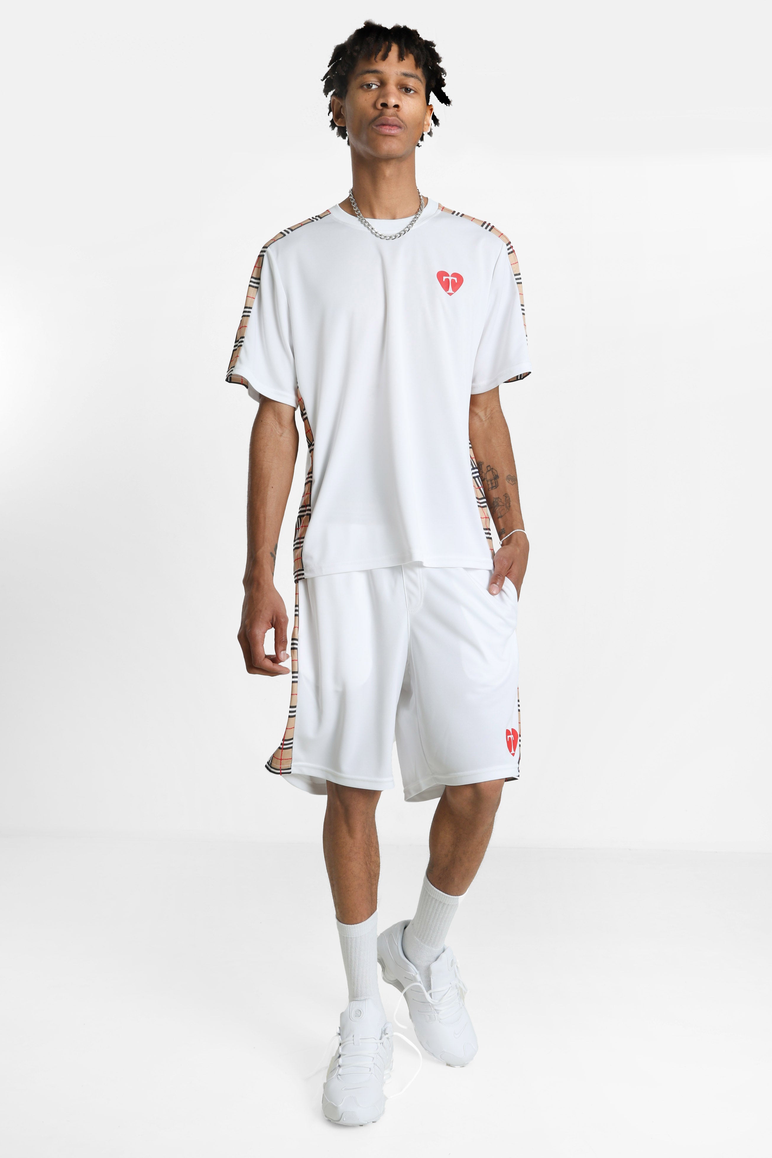 T-Shirt - Weiss + Beige
