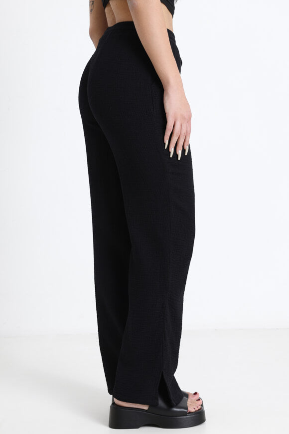 Pantaloni in mussola a gamba larga - nero