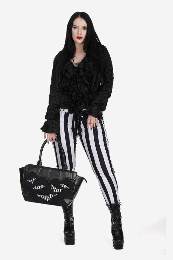 Tear Garden Samt Bluse - Black