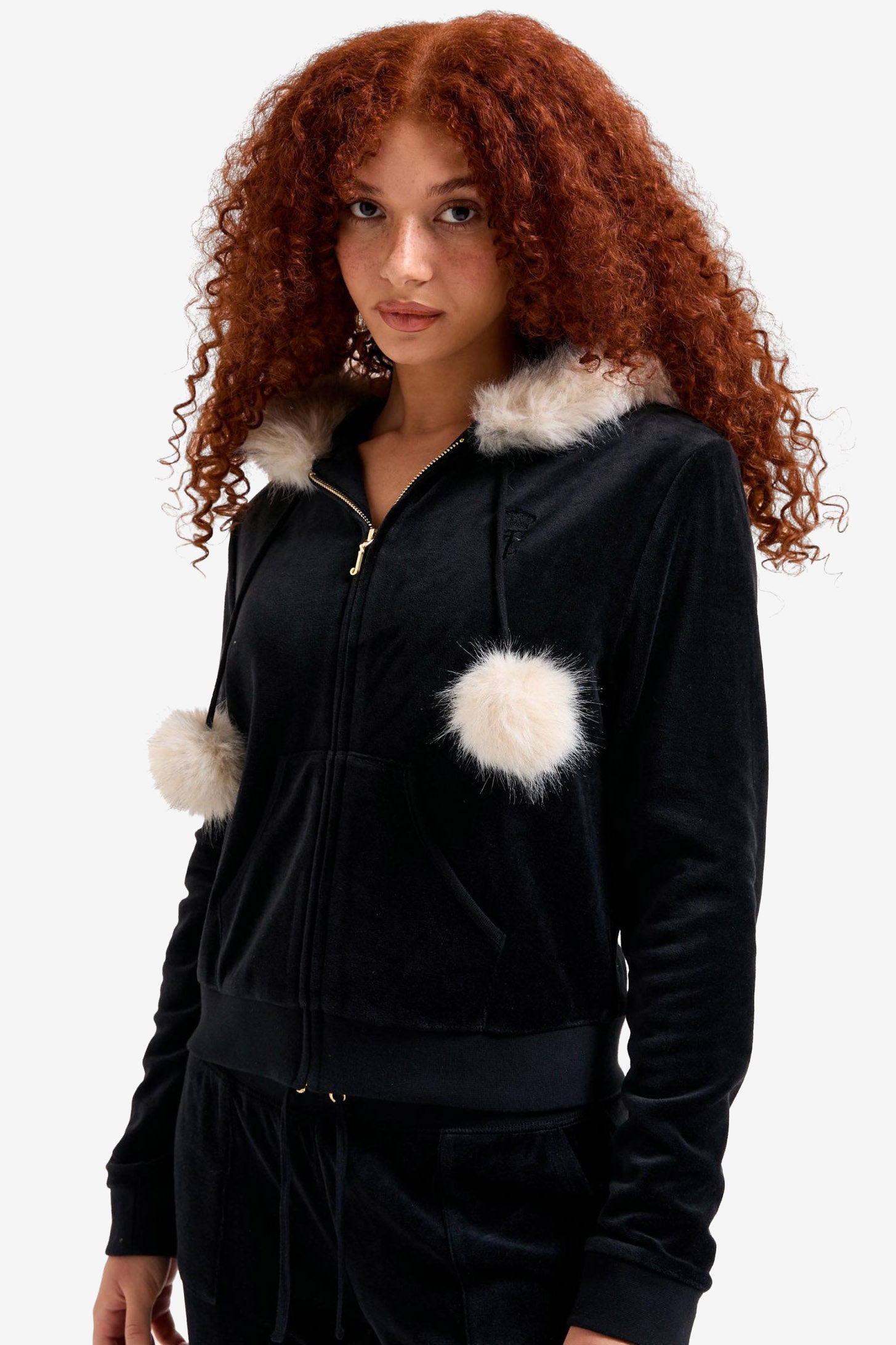 Veste crop en velours - Black