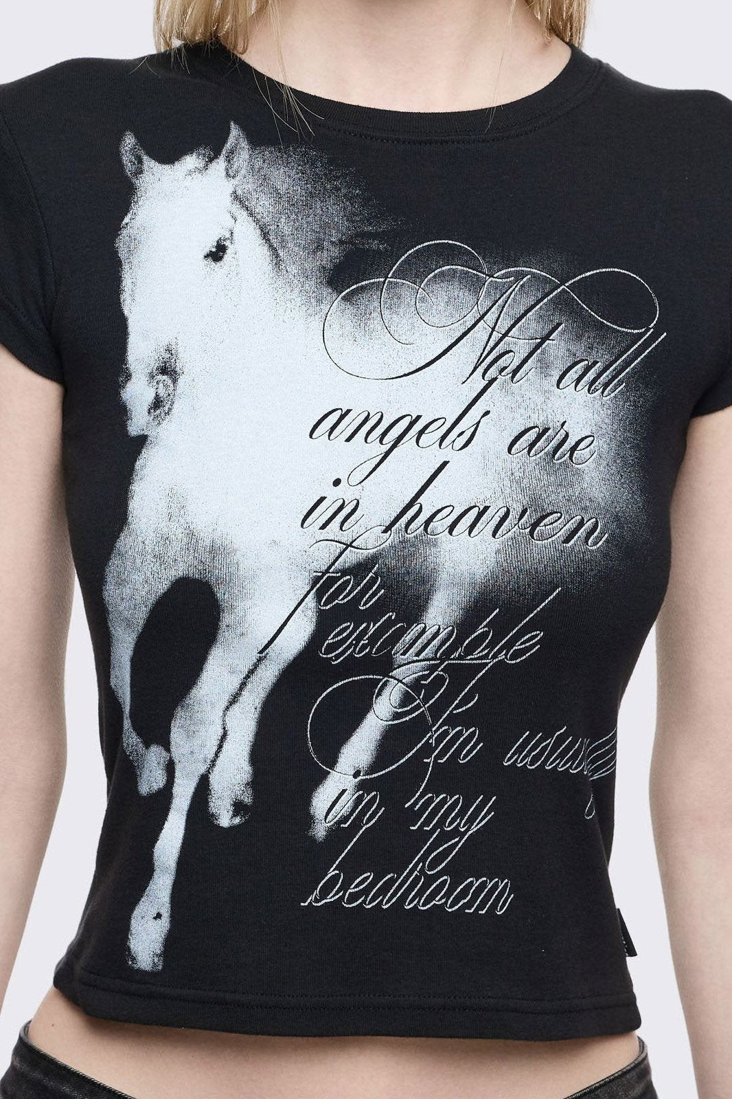 Wingless Angel Crop T-Shirt - Black
