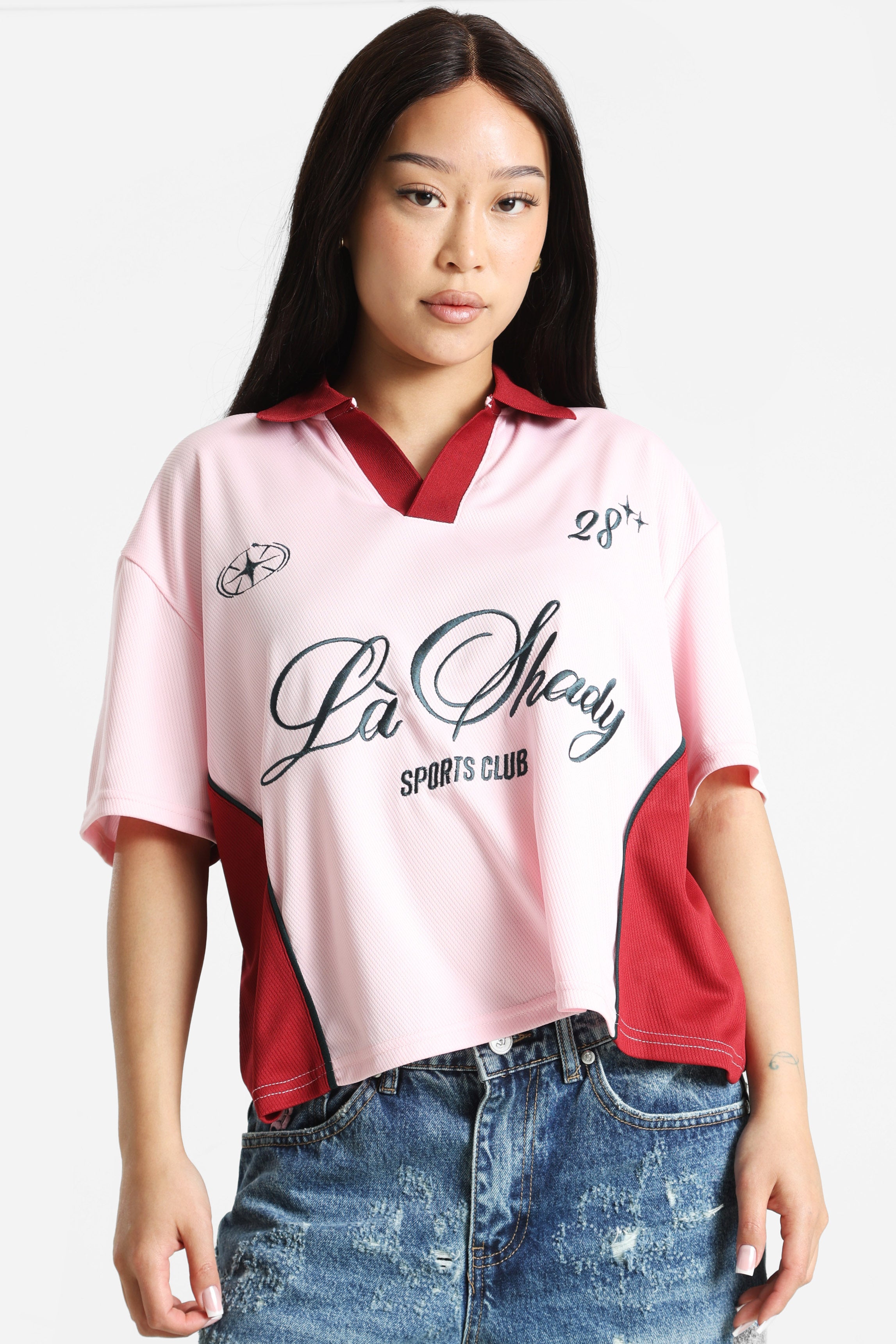 Oversize T-Shirt - Rosa + Rot
