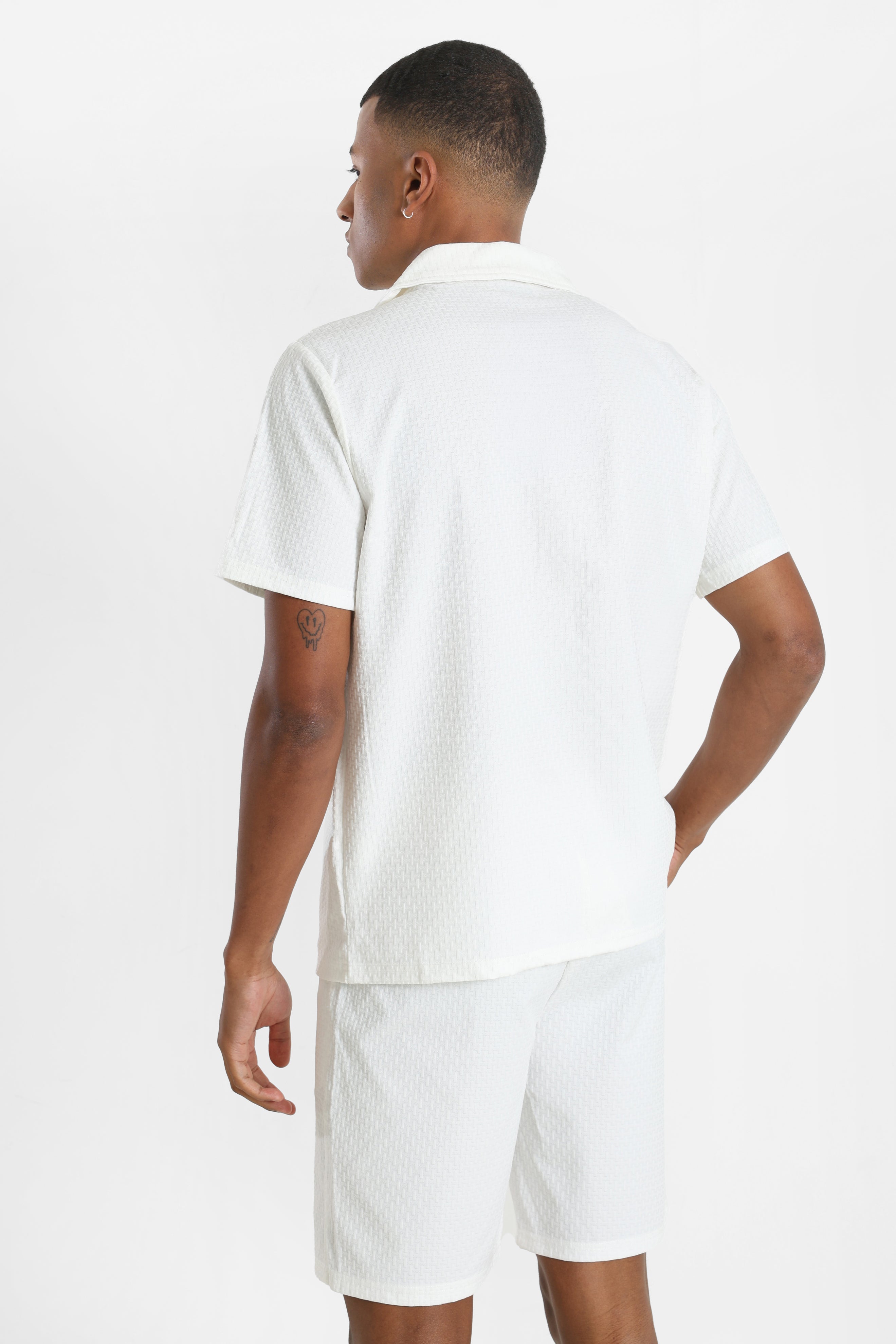 Strukturiertes Hemd - Offwhite