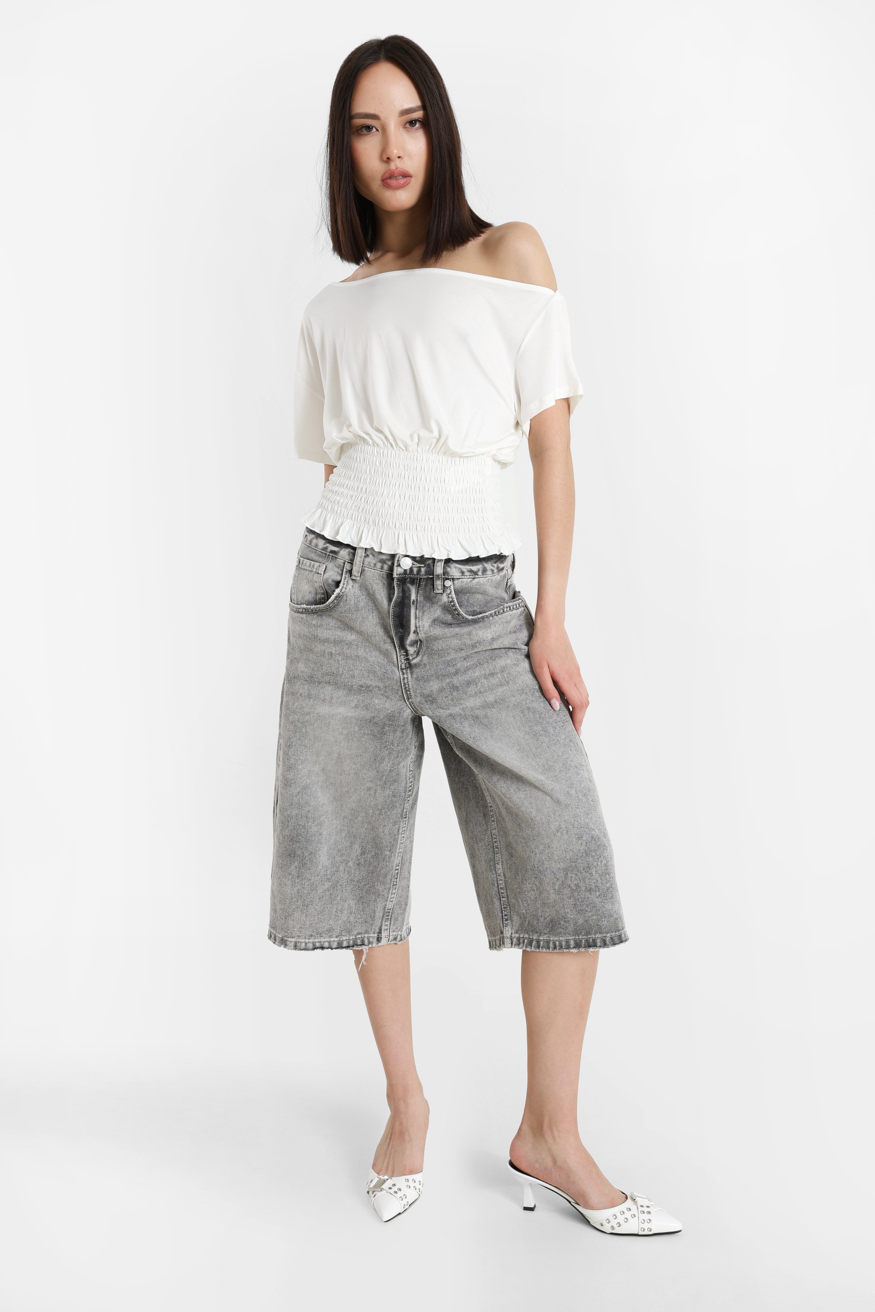 T-Shirt one shoulder - Ecru