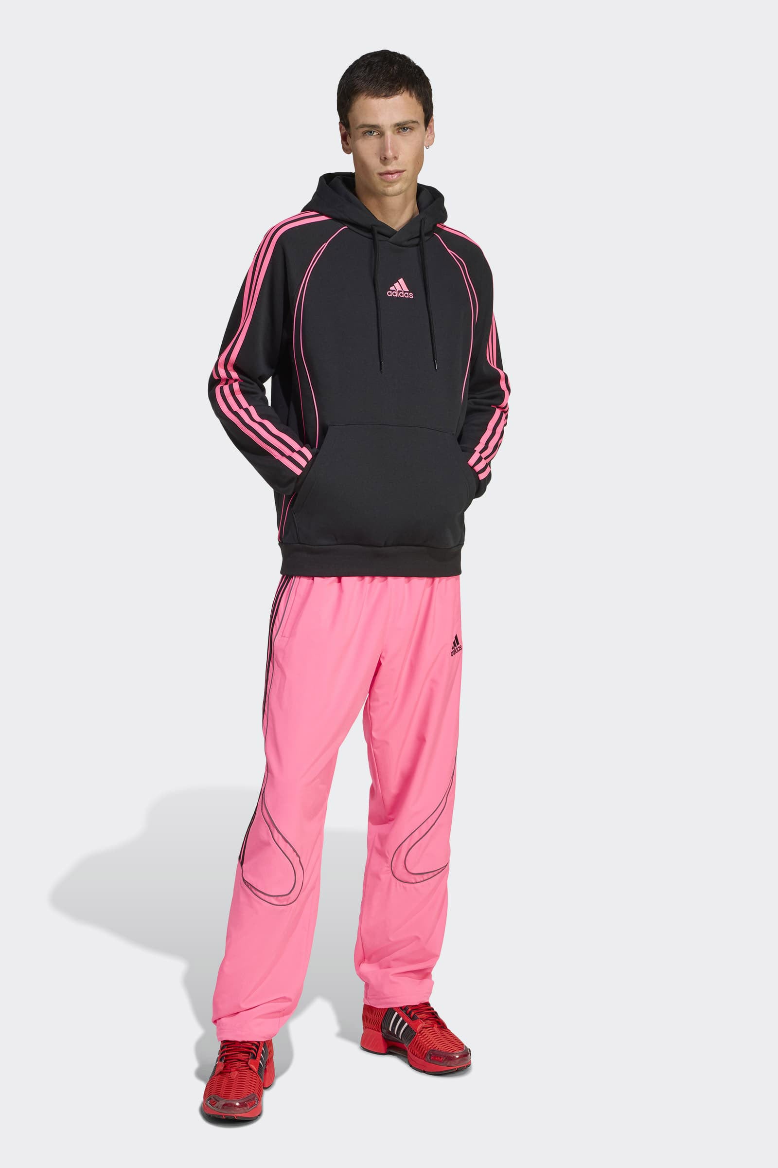 Teamgeist hooded sweatshirt - Black + Lucid Pink