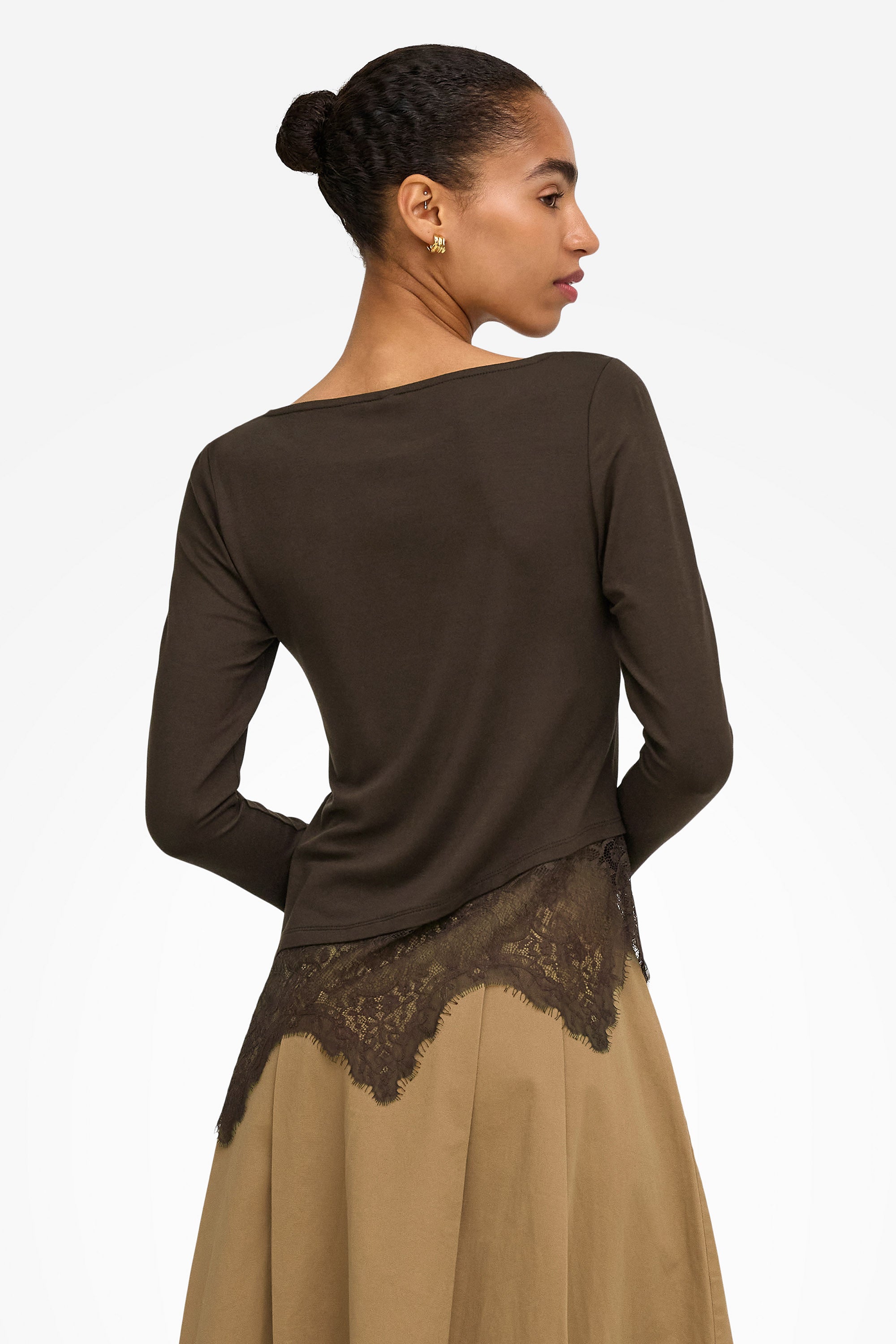 ONLLAILA Langarmshirt - Coffee Bean