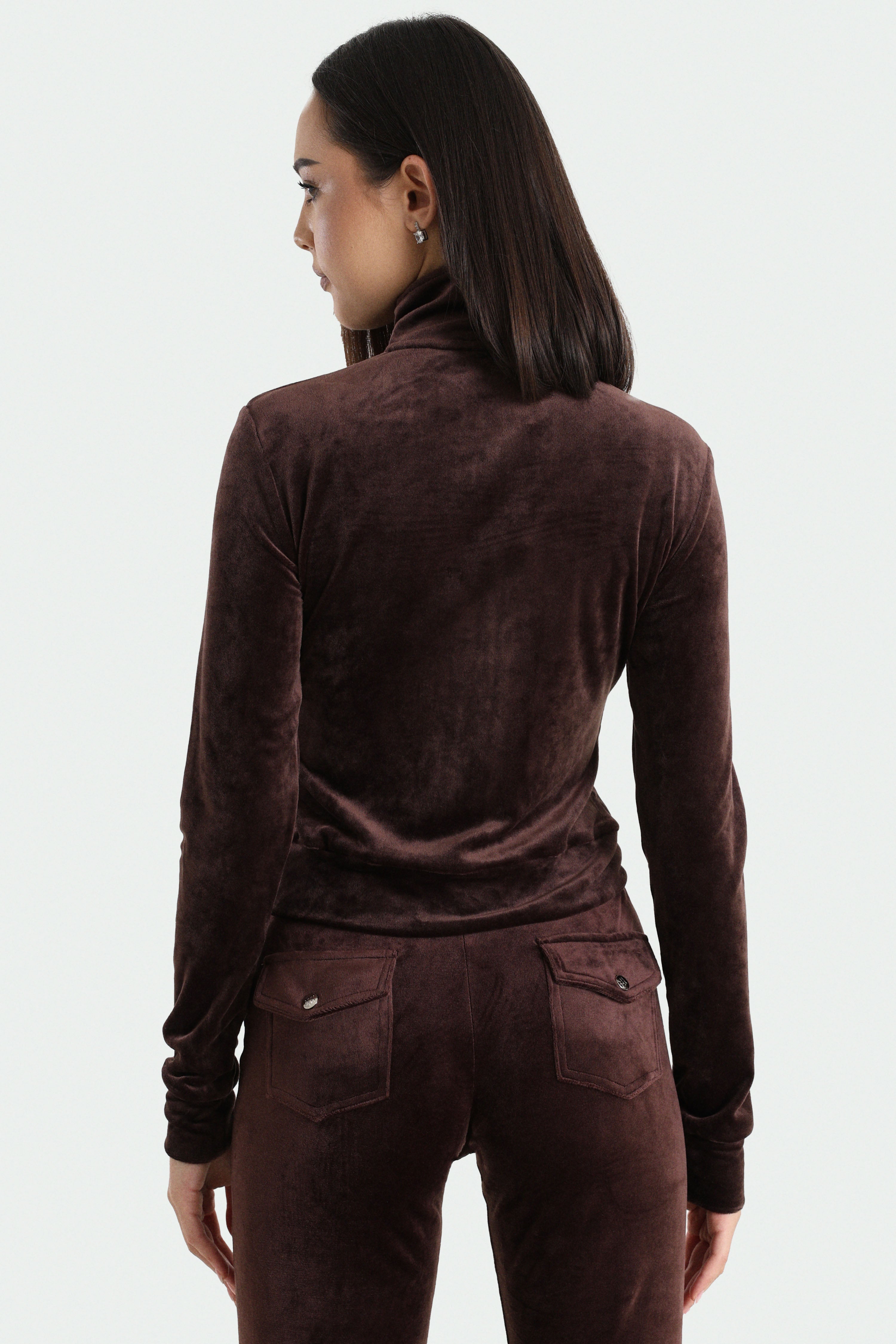 Short velvet jacket - Brun foncé