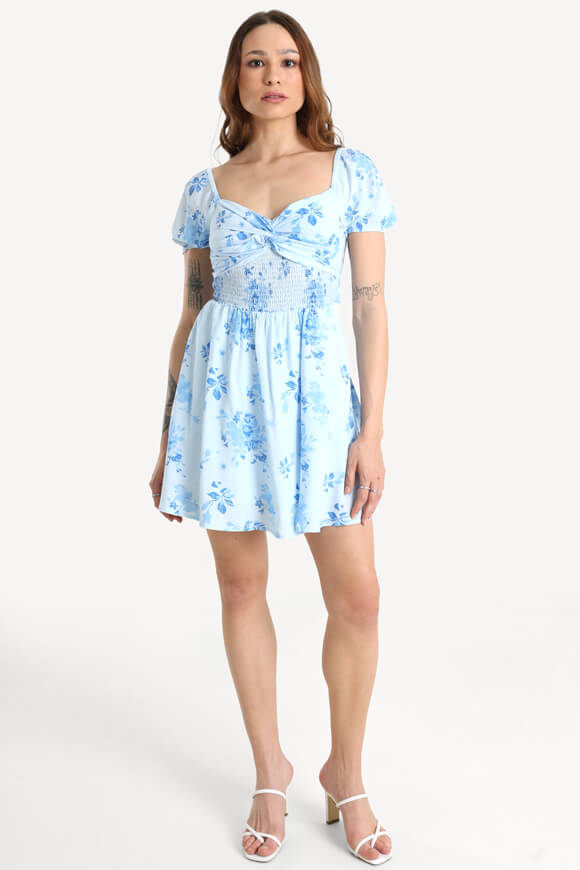 Mini abito con pantaloncini interni - azzurro