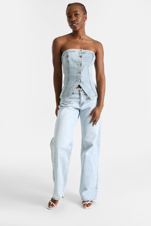 Top corsetto in jeans - denim blu chiaro