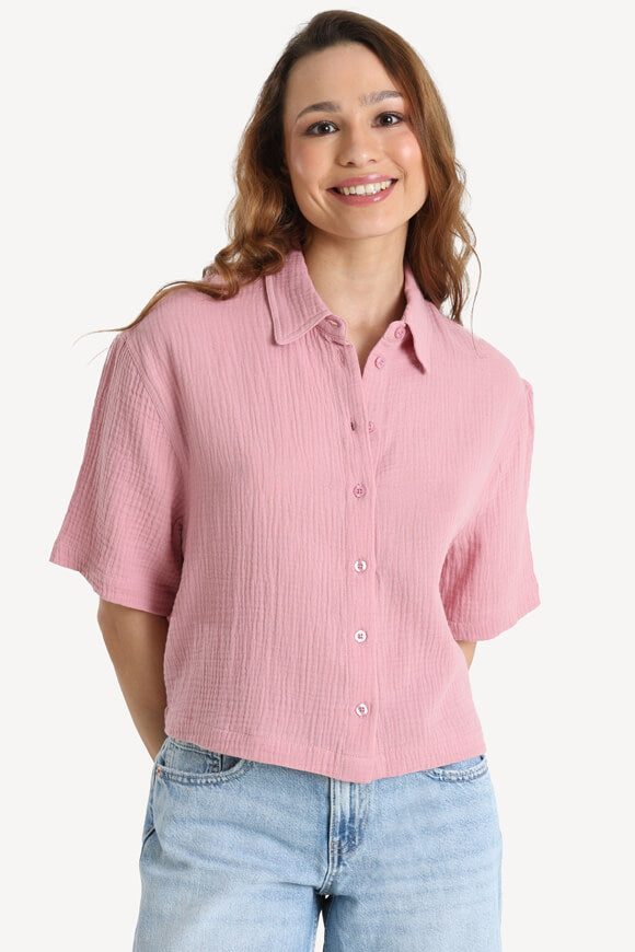 Musselin Crop Hemd - Altrosa