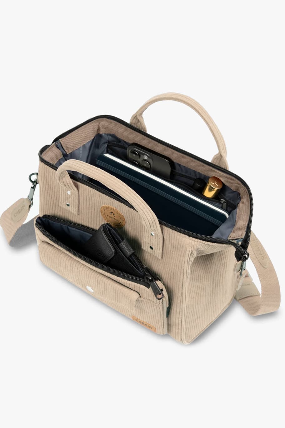 Borsa a mano o a tracolla Luxor Cord - Crema