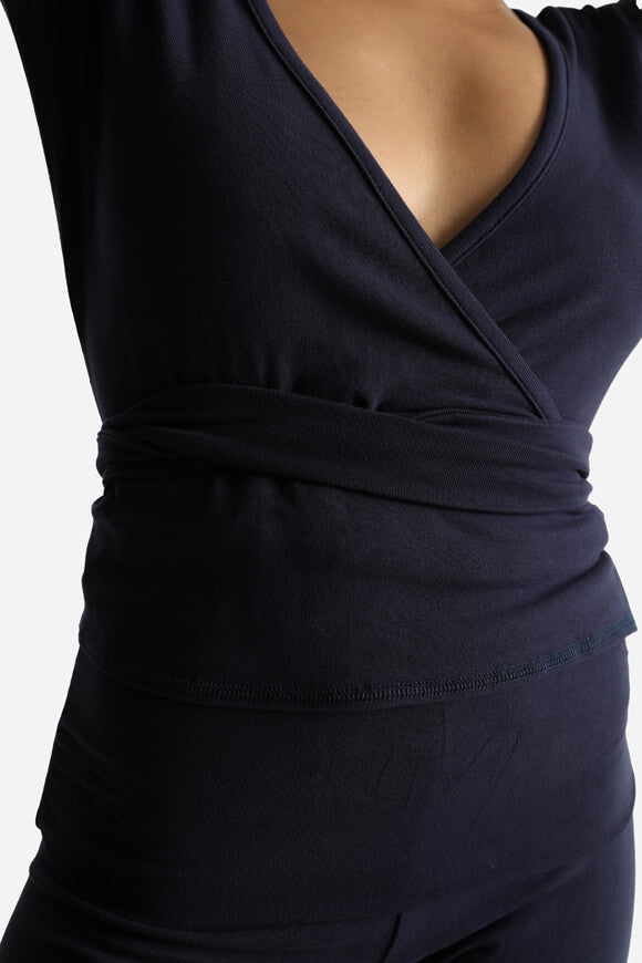 Camicia a maniche lunghe Crop - Blu navy