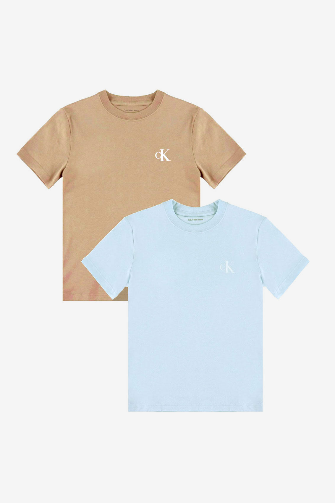 Monogram Doppelpack T-Shirts - Beige + Blue